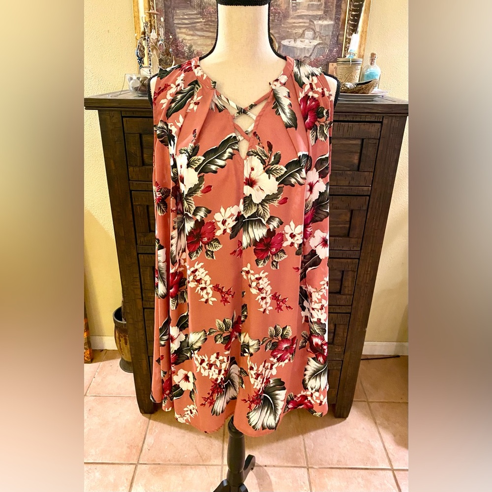 Umgee Floral Sleeveless Dress